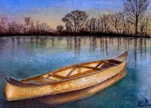 Voir le détail de cette oeuvre: Canoé sur un étang de Gisy les Nobles 89
